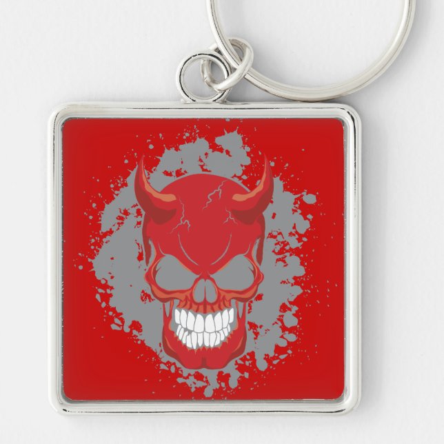 Neon Demon Skull Schlüsselanhänger (Vorne)