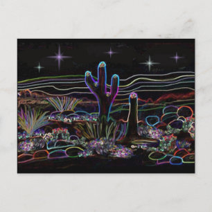 Neon Desert Stary Night Postkarte