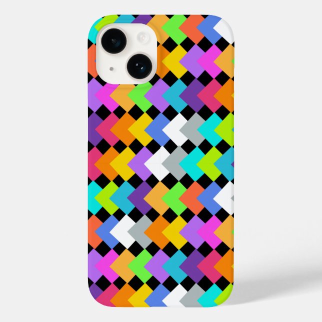 Neon Diamonds Case-Mate iPhone 14 Hülle (Rückseite)