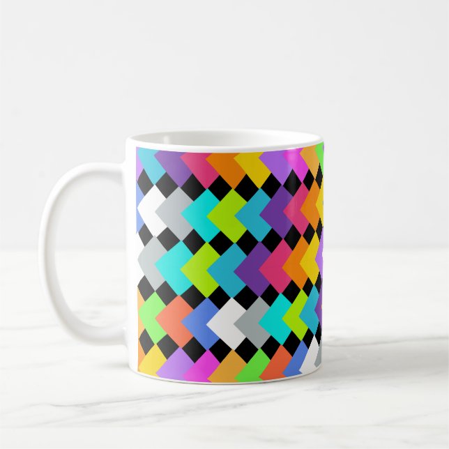 Neon Diamonds Coffee Tasse (Links)
