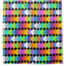 Neon Diamonds Duschvorhang