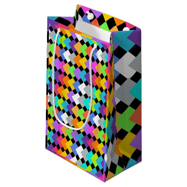 Neon Diamonds Kleine Geschenktüte (Vorderseite Schrägansicht)