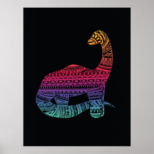 Neon Dino Poster 1 (Vorne)