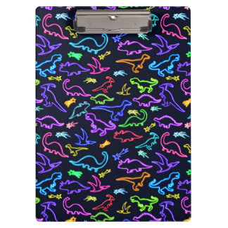 Neon Dinosaurier Klemmbrett