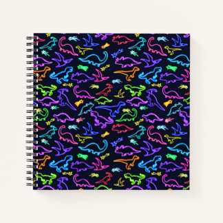 Neon Dinosaurier Notizbuch