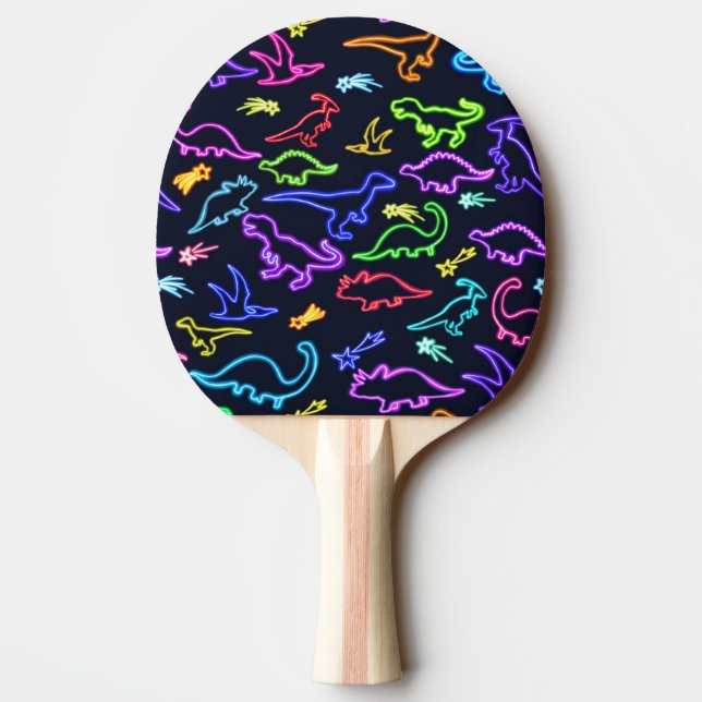 Neon Dinosaurier  Tischtennis Schläger (Rückseite)