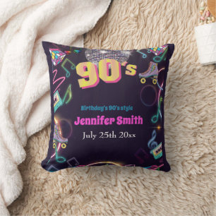 Neon Disco Vibes Retro Stytle der 90er Jahre Kissen