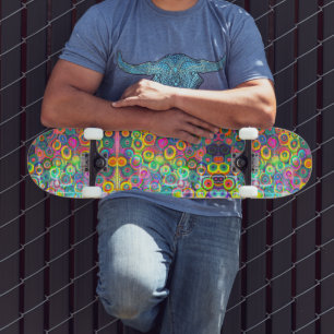 Neon Distress Buble Imprimer Skateboard