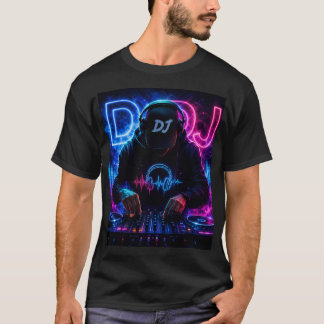Neon-DJ-Kopfhörer Musikfestival-Grafik | EDM-DJ T-Shirt