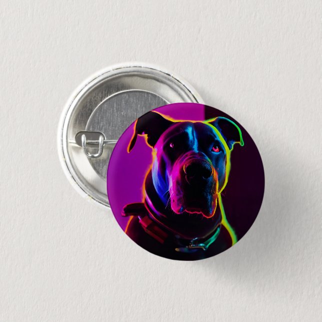Neon Dog Button (Vorne & Hinten)