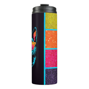 Neon Dog IMITATE GLITZER Thermosbecher