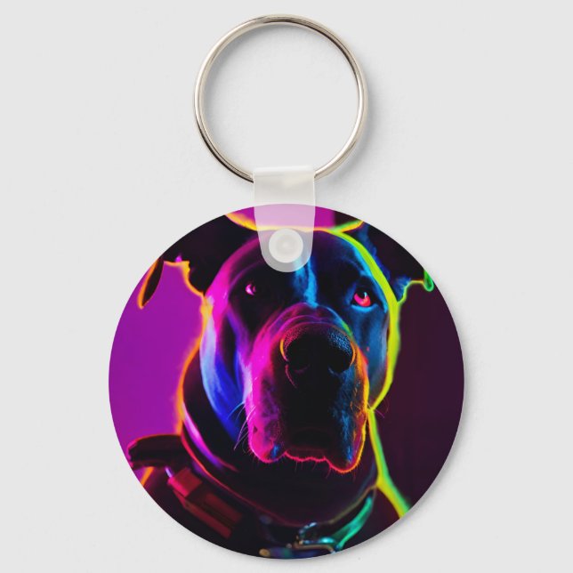 Neon Dog Schlüsselanhänger (Vorderseite)