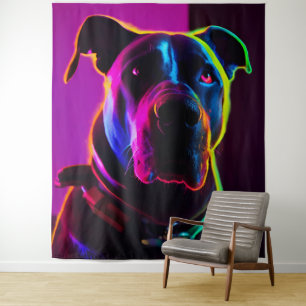 Neon Dog Wandteppich