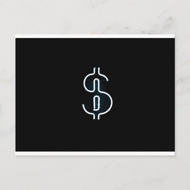 Neon-Dollar-Zeichen Postkarte (Vorderseite)