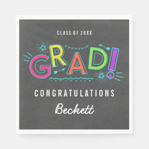 Neon Doodles Graduierungspartei Serviette