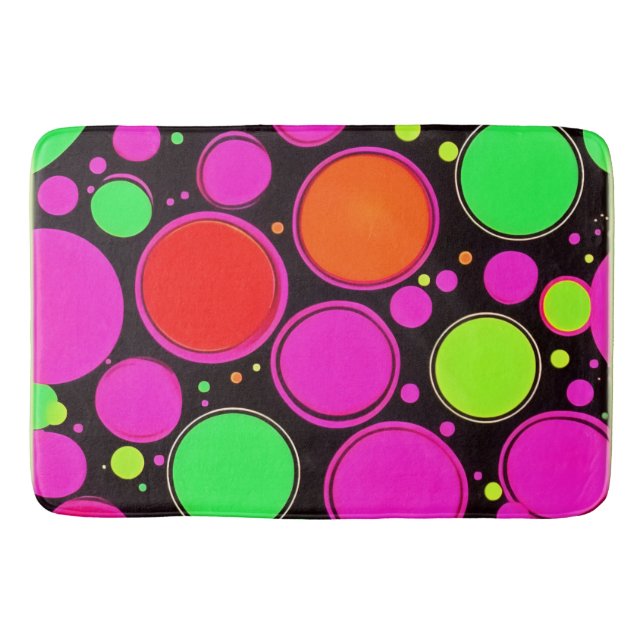 Neon Dot Party Badematte (Vorderseite)