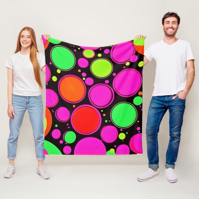 Neon Dot Party Fleecedecke (Beispiel)