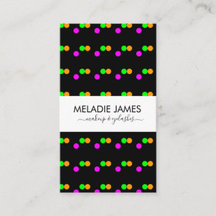 Neon Dots Maquillage Artiste Salon Carte de visite