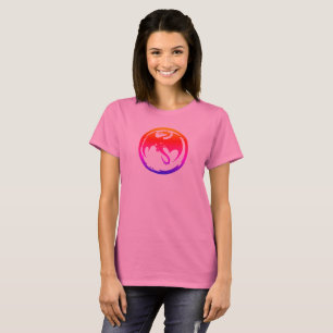 Neon-Drache Frauen rosa T-Shirt