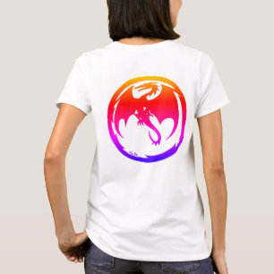 Neon-Drache Frauen weißes T-Shirt Rückenansicht