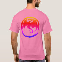 Neon-Drache Männer rosa T-Shirt Rücken