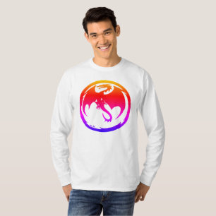 Neon-Drache Männer weißes Langarmshirt T-Shirt