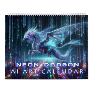 Neon-Drachen-Kunst durch KI Kalender