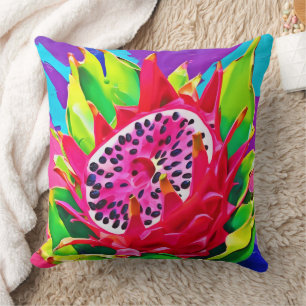 Neon Dragon Fruit Splendor Kissen
