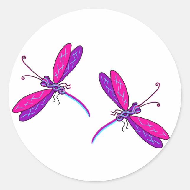 Neon Dragonfly Stickers (Vorderseite)