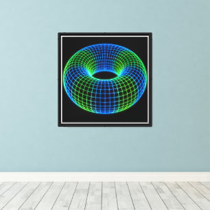 Neon-Drahtgitter-Torus Leinwanddruck