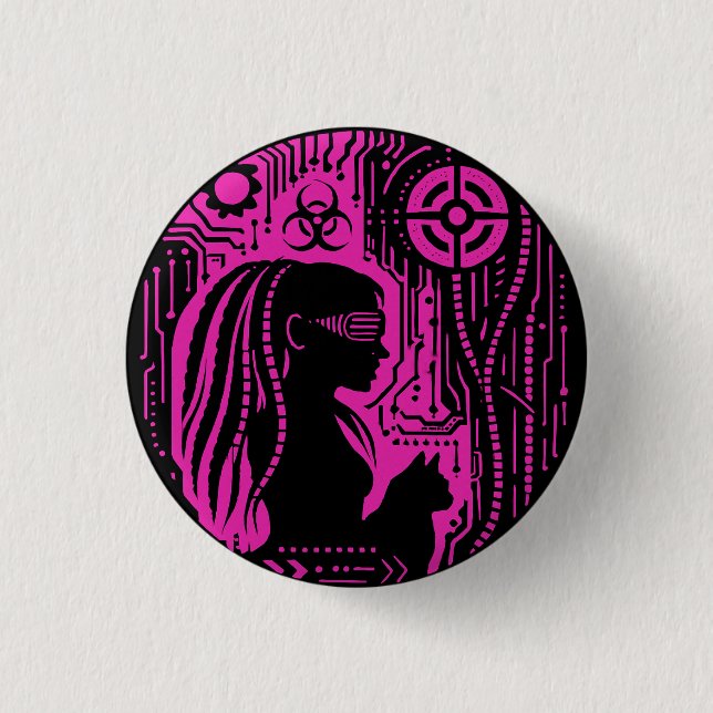 Neon-Dread-Protokoll Button (Vorderseite)