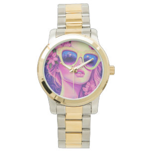Neon Dream Girl mit BläserSonnenbrille Armbanduhr