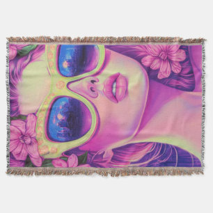 Neon Dream Girl mit BläserSonnenbrille Decke