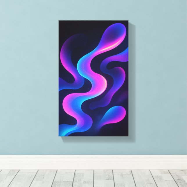 Neon Dreams Abstract Wall Art | Modern Colorful Leinwanddruck (Insitu (Holzboden))