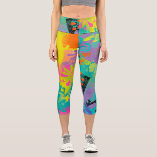 Neon Dreams Abstrakt Capri Leggings