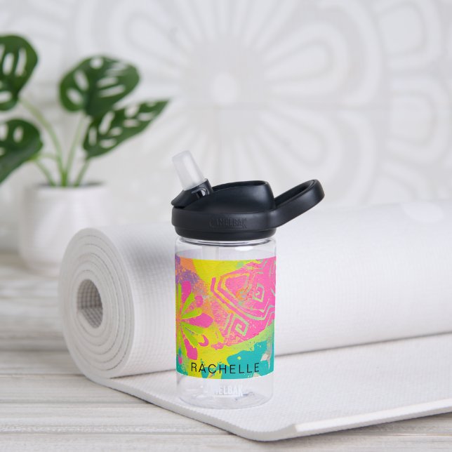 Neon Dreams Abstrakt Trinkflasche (Yoga (gedreht)