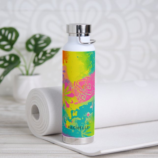 Neon Dreams Abstrakt Trinkflasche (Yoga (gedreht))