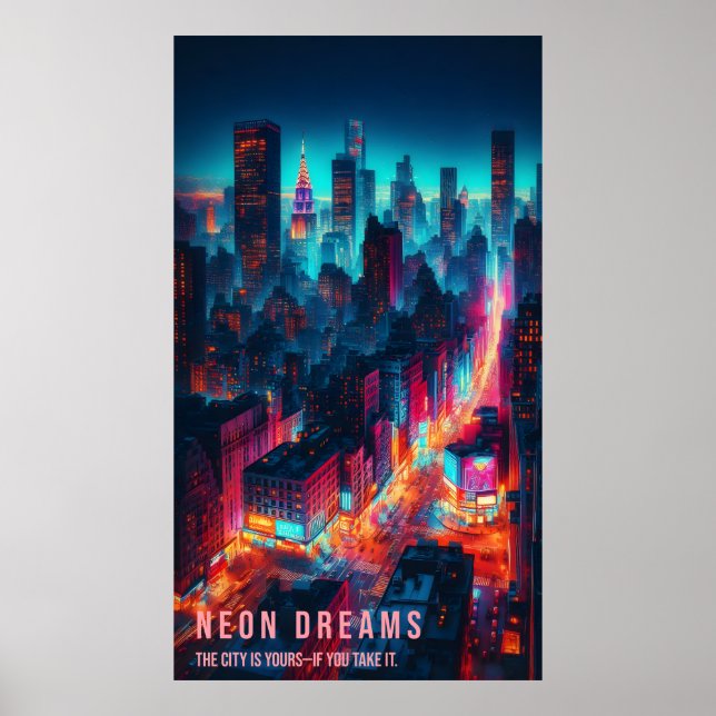 Neon Dreams - Poster de nuit (Devant)