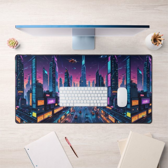 Neon Dreams : un paysage urbain futuriste (Bureau 1)