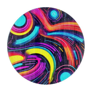 Neon Dreamscape Art Schneidebrett