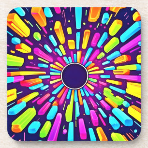 Neon Dreamscape: Eine psychedelische Reise Getränkeuntersetzer
