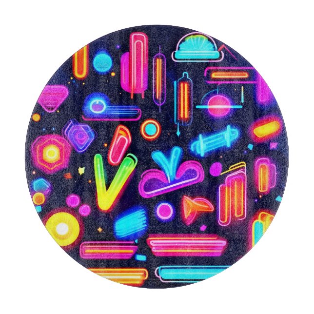 Neon Dreamscape Symphony Schneidebrett (Vorderseite)