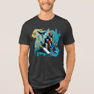 Neon Dreamscape - T - Shirt der digitalen Kunst