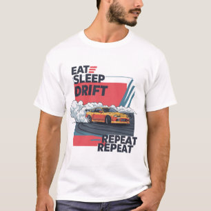 Neon Drifting Car T - Shirt essen, schlafen, treib