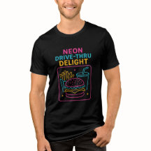 Neon Drive-Thru Delight - Retro Fast Food Glow Art