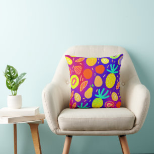 Neon Dynamic Fruchtmuster Art Kissen
