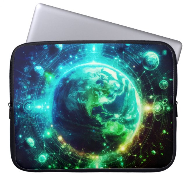 Neon Earth and Her Siblings on 15" Electronics Bag Laptopschutzhülle (Vorderseite)