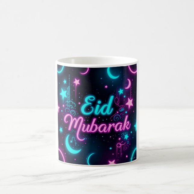 Neon Eid Mubarak Celebration Kaffeetasse (Mittel)