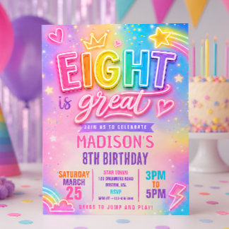 Neon Eight ist großartig Geburtstag Einladung