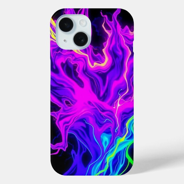 Neon Electric Fluid Flames Phone Case (Rückseite)
